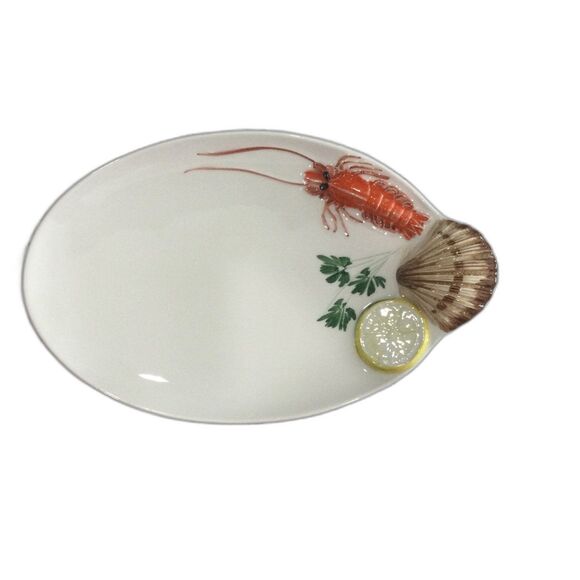 Vintage Tre Art Hand Painted Lobster /Seafood Serving Dish. Made in Italy. - Picture 1 of 5